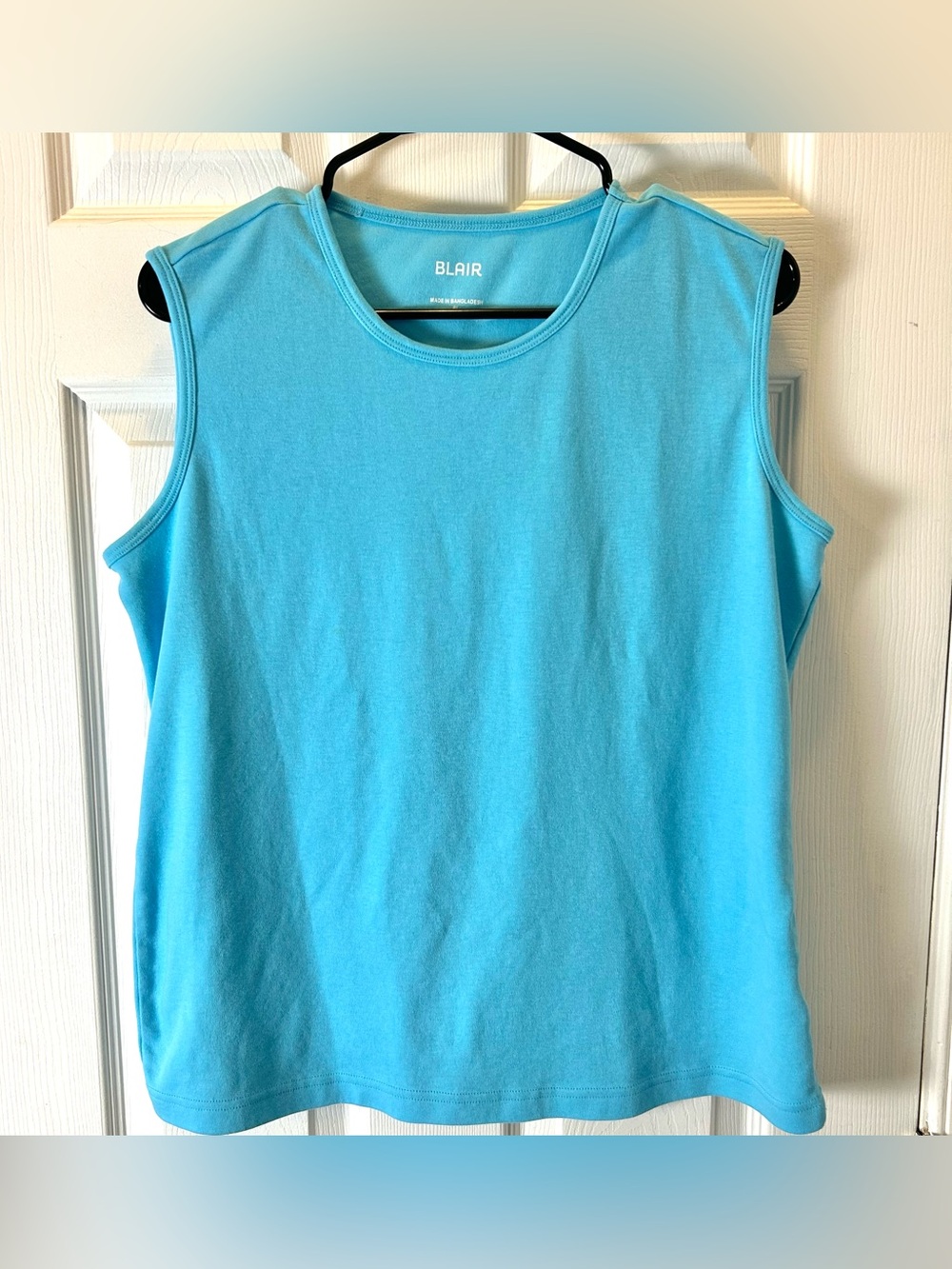 Blair Tank Top Women's Petite Large PL Sleeveless Coastal Blue Top Cotton Blend